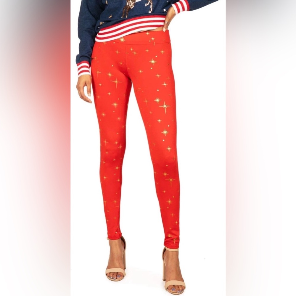 ✨🎄 NWOT Tipsy Elves Twinkle Star High-Waisted Leggings – Medium